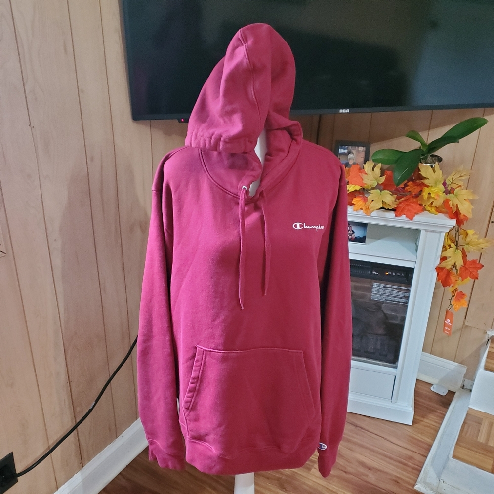 Champion Authentic Burgundy Pullover Hoodie Size XL‎ Excellent Condition